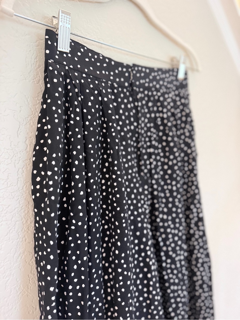 Express Black & White Polka Dot Wide Leg Pants | Size XS - Picture 3 of 6